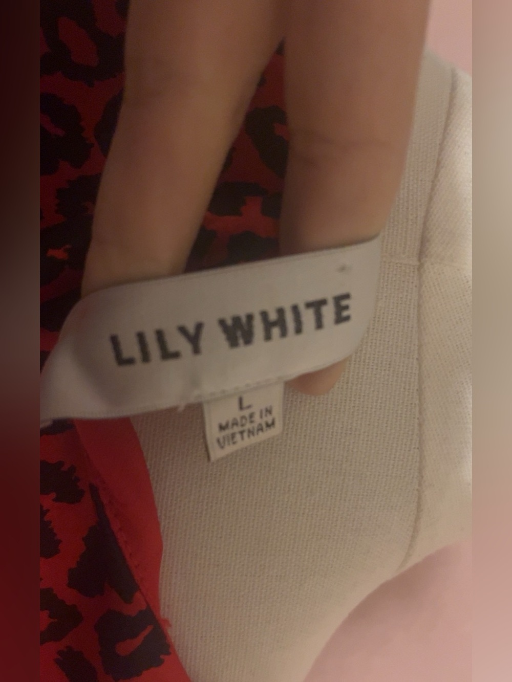 Red Leopard Satin Wrap Top LILY WHITE - Picture 4 of 5